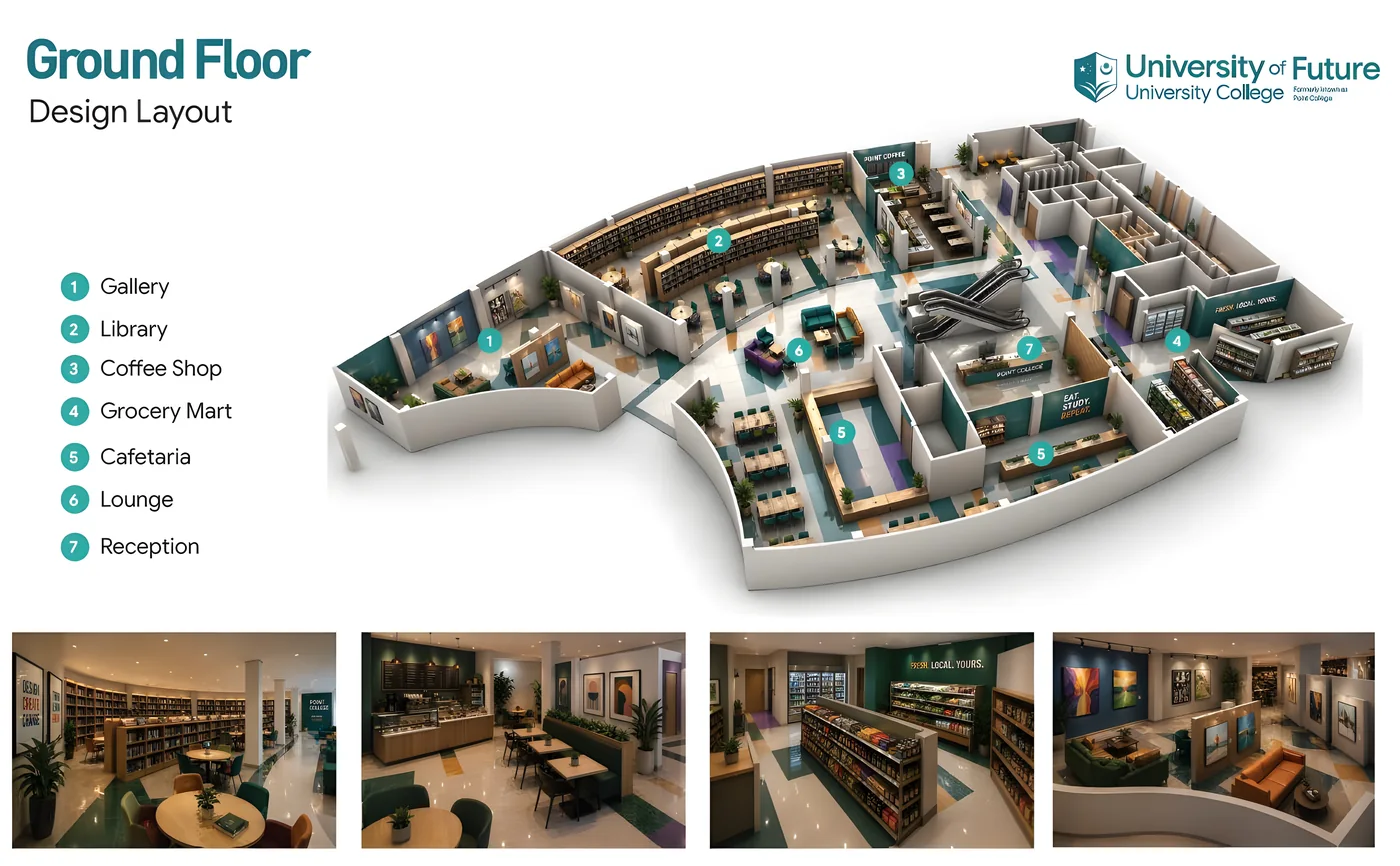 Artist impression of the planned University College campus layout